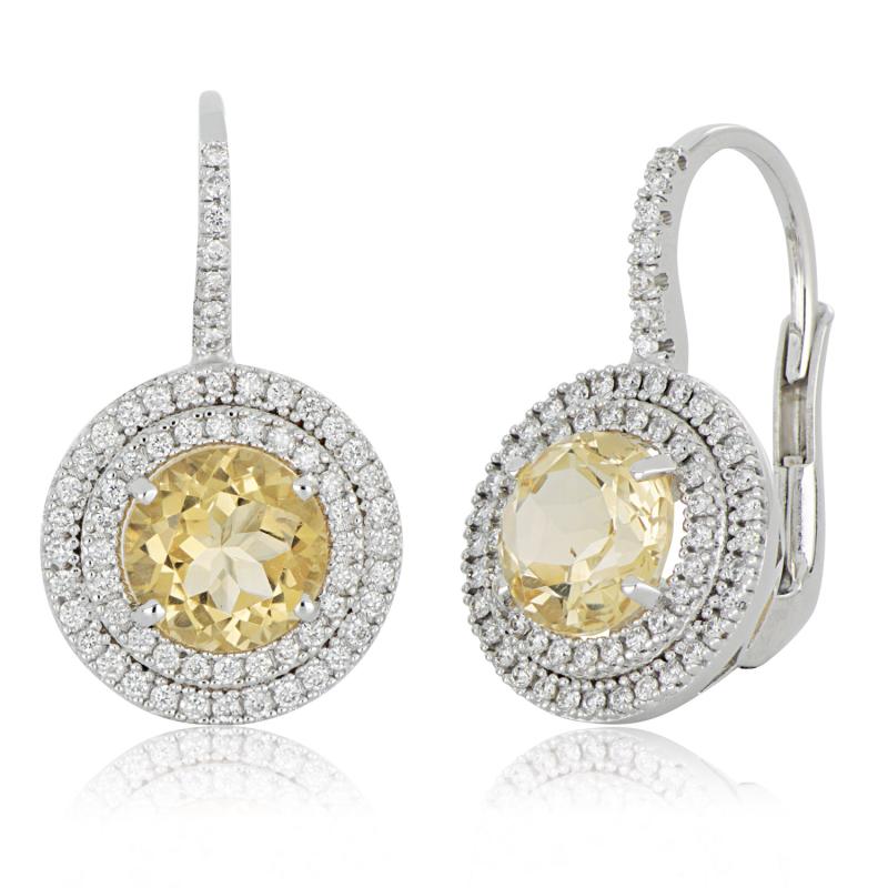 Orecchini a bottone, oro bianco, giallo e rosa 18 carati e diamanti -  Categorie Q96835