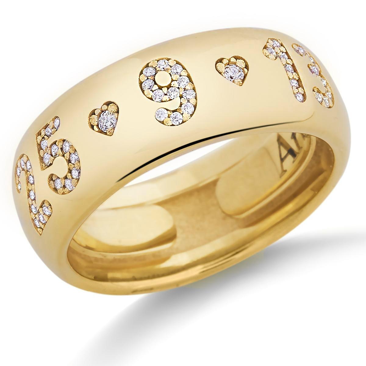 Anello in oro 18kt a fascia largo 8 mm con magic ring personalizzabile Artlinea S.r.l